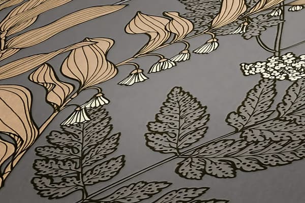 Non woven-tapet blomster Profhome 377519-GU slät matt färg grå beige gul grädde 5,33 m2