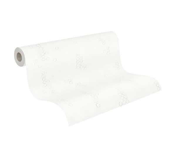 Non woven-tapet geometrisk Profhome 377631-GU lätt texturerad matt färg vit grå 5,33 m2