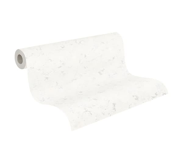 Non woven-tapet uni kulör Profhome 377715-GU lätt texturerad glansigt färg vit grå 5,33 m2