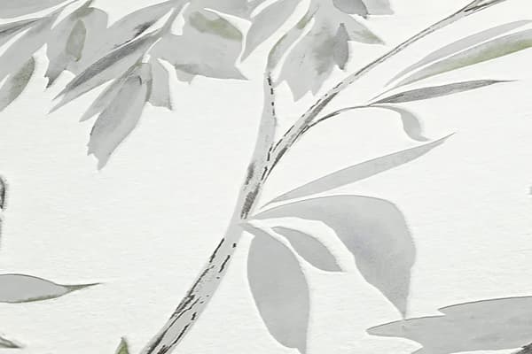 Non woven-tapet blomster Profhome 378303-GU lätt texturerad matt färg grå grön vit 5,33 m2
