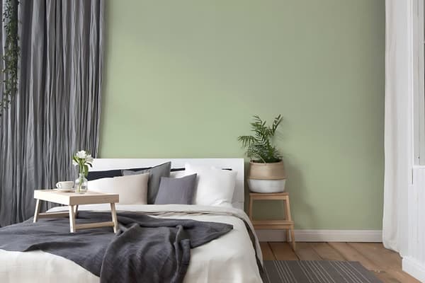 Ikke-vævet tapet ensfarvet Profhome 378315-gu glat mat färg grøn 5,33 m2