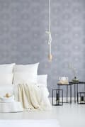 Miniatyrbild 4 av 6: Non woven-tapet geometrisk Profhome 378321-GU lätt texturerad glittrande mönster matt bakgrund färg grå 5,33 m2