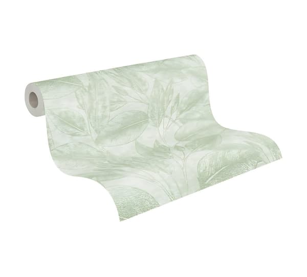 Non woven-tapet blomster Profhome 378363-GU texturerad matt färg grön 5,33 m2