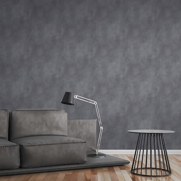 Non woven-tapet begagnad utseende Profhome 378403-GU lätt texturerad matt färg antracit 5,33 m2