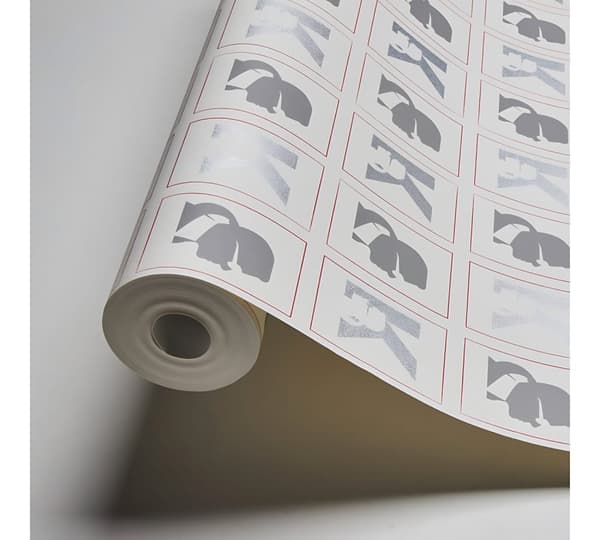 Non woven-tapet Kollage Profhome 378421-GU slät glittrande färg vit silver röd grå 5,33 m2