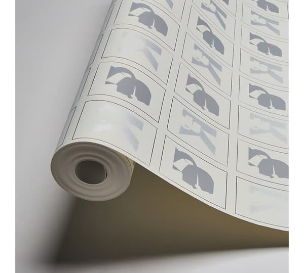 Non woven-tapet Kollage Profhome 378422-GU slät glittrande färg vit grå silver 5,33 m2