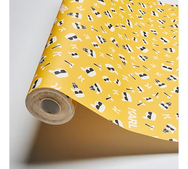 Non woven-tapet abstrakt Profhome 378434-GU slät matt färg gul svart vit 5,33 m2