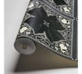 Miniatyrbild 2 av 5: Non woven-tapet ornament Profhome 378452-GU lätt texturerad glansigt färg svart vit 5,33 m2