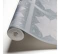Miniatyrbild 2 av 4: Non woven-tapet ornament Profhome 378455-GU lätt texturerad glittrande färg grå silver melon gul 5,33 m2