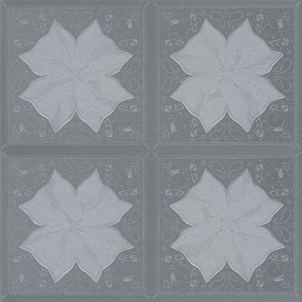 Non woven-tapet ornament Profhome 378455-GU lätt texturerad glittrande färg grå silver melon gul 5,33 m2