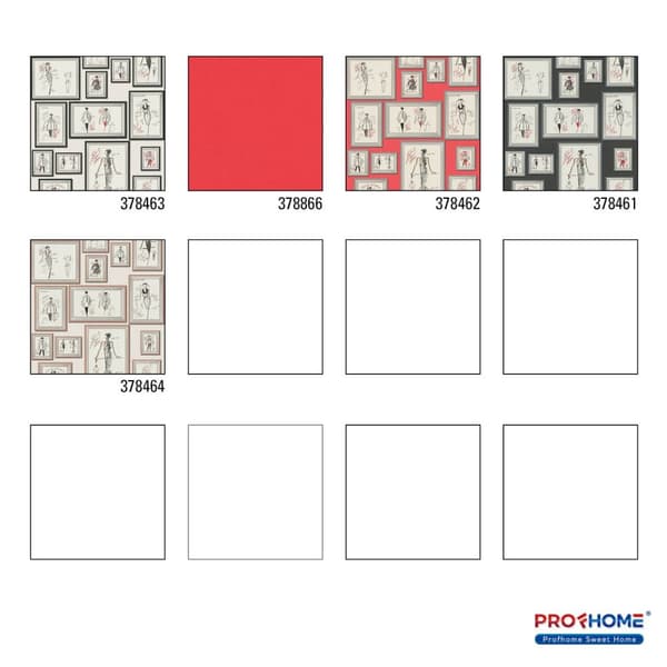 Non woven-tapet abstrakt Profhome 378463-GU lätt texturerad glittrande färg vit svart röd grå 5,33 m2