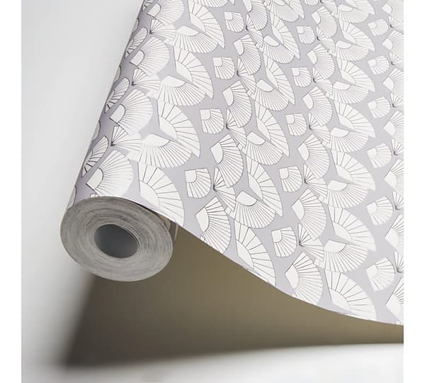 Non woven-tapet abstrakt Profhome 378471-GU slät metalliska höjdpunkter färg grå silver vit 5,33 m2