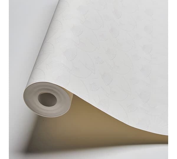 Non woven-tapet abstrakt Profhome 378475-GU slät metalliska höjdpunkter färg vit grädde 5,33 m2