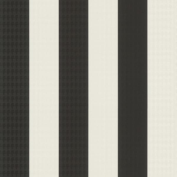 Non woven-tapet ränder Profhome 378492-GU slät glansigt färg svart vit 5,33 m2