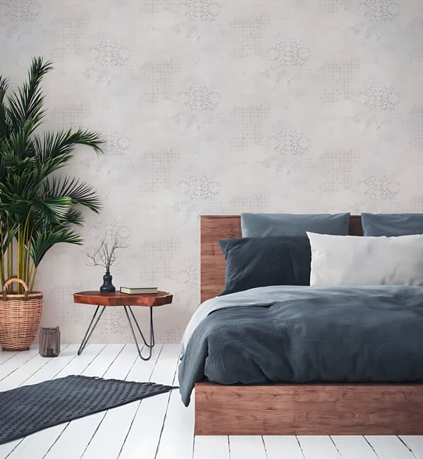 Non woven-tapet begagnad utseende Profhome 378583-GU lätt texturerad matt färg vit grå 5,33 m2