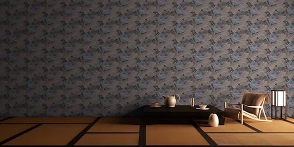 Non woven-tapet chinoiserie tapet Profhome 378594-GU slät glansigt mönster matt bakgrund färg blå brons brun beige 5,33 m2