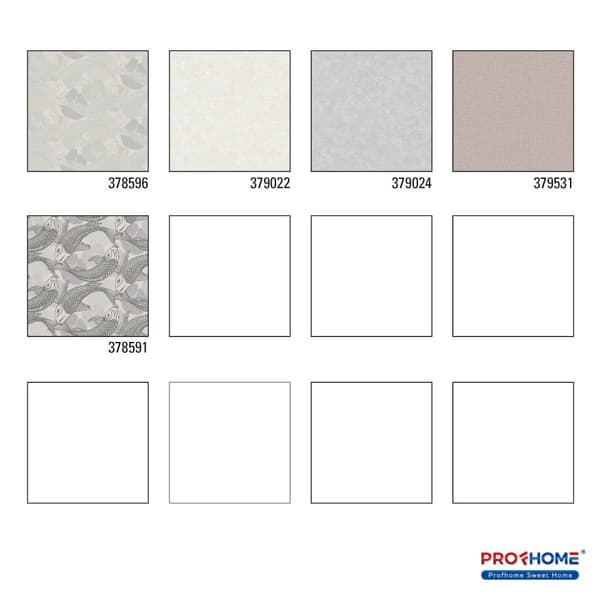 Non woven-tapet chinoiserie tapet Profhome 378596-GU slät glansigt mönster matt bakgrund färg silver vit grå 5,33 m2