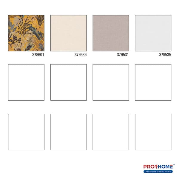 Non woven-tapet blomster Profhome 378601-GU lätt texturerad matt färg gul brun blå beige 5,33 m2