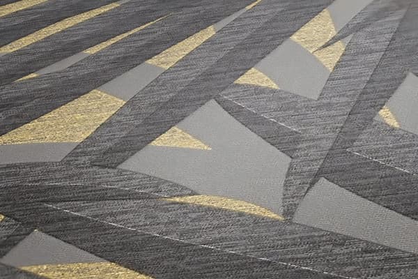 Non woven-tapet blomster Profhome 378611-GU lätt texturerad matt mönster blank bakgrund färg grå guld 5,33 m2