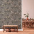 Miniatyrbild 5 av 7: Non woven-tapet blomster Profhome 378611-GU lätt texturerad matt mönster blank bakgrund färg grå guld 5,33 m2