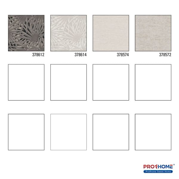 Non woven-tapet blomster Profhome 378612-GU slät matt färg grå svart 5,33 m2