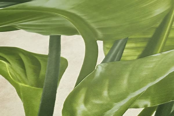 Non woven-tapet blomster Profhome 378623-GU lätt texturerad matt färg grön grädde 5,33 m2