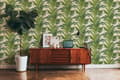 Miniatyrbild 4 av 7: Non woven-tapet blomster Profhome 378623-GU lätt texturerad matt färg grön grädde 5,33 m2