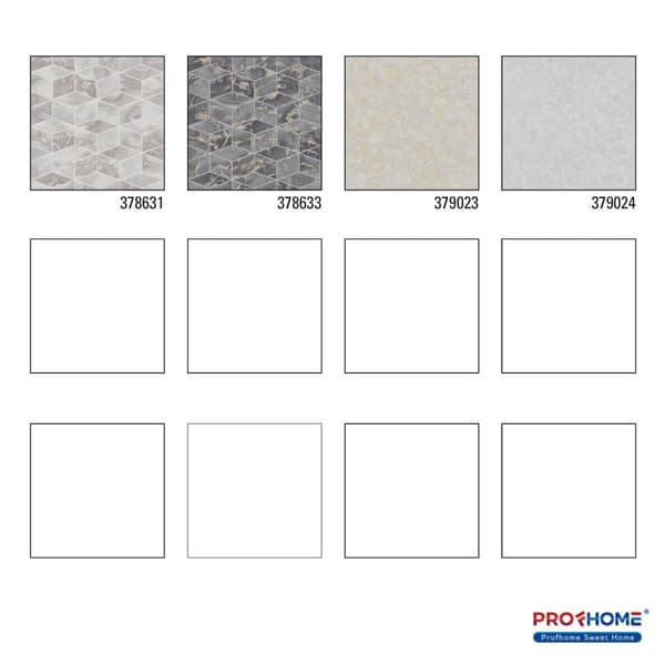 Non woven-tapet geometrisk Profhome 378631-GU slät glittrande mönster matt bakgrund färg silver grå vit 5,33 m2