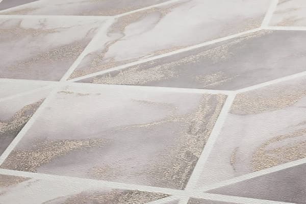 Non woven-tapet geometrisk Profhome 378632-GU slät glittrande mönster matt bakgrund färg rosa guld vit 5,33 m2