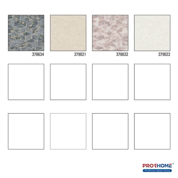 Non woven-tapet geometrisk Profhome 378634-GU slät glittrande mönster matt bakgrund färg blå guld svart 5,33 m2