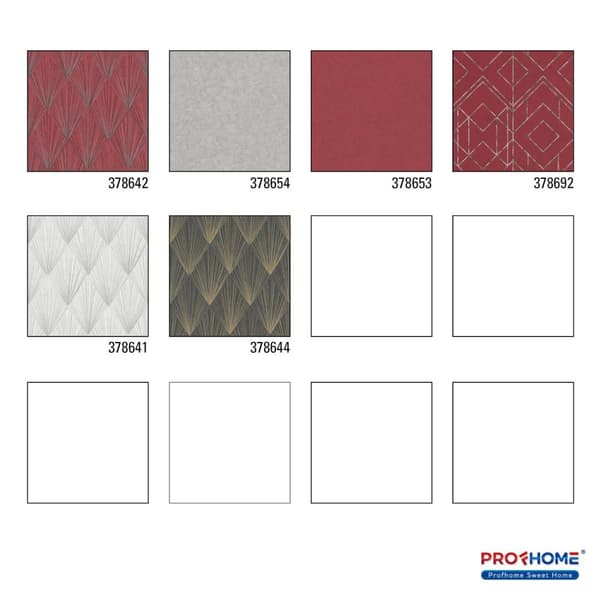 Non woven-tapet geometrisk Profhome 378642-GU lätt texturerad matt färg röd svart grå 5,33 m2