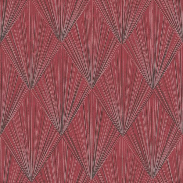 Non woven-tapet geometrisk Profhome 378642-GU lätt texturerad matt färg röd svart grå 5,33 m2