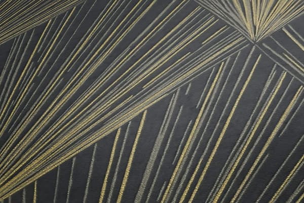 Non woven-tapet geometrisk Profhome 378644-GU lätt texturerad glansigt mönster matt bakgrund färg svart guld grå 5,33 m2