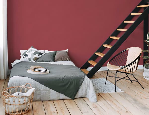 Non woven-tapet uni kulör Profhome 378653-GU lätt texturerad matt färg röd 5,33 m2
