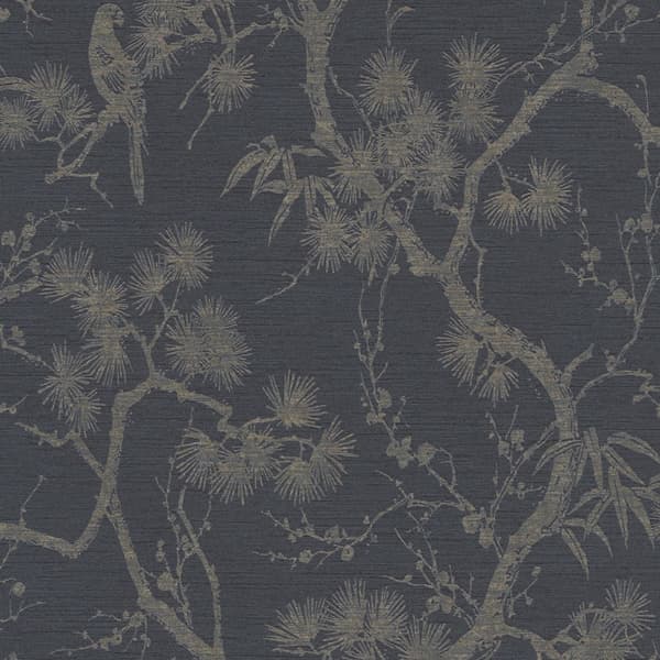 Non woven-tapet Asien Profhome 378672-GU lätt texturerad metalliska höjdpunkter färg antracit svart grå brons 5,33 m2