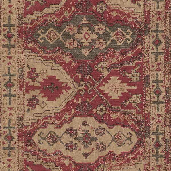 Non woven-tapet tyg utseende Profhome 378681-GU lätt texturerad matt färg röd beige brun 5,33 m2