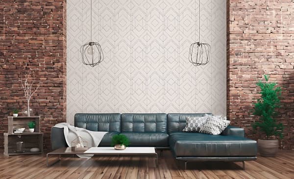 Non woven-tapet geometrisk Profhome 378691-GU lätt texturerad matt färg vit grå 5,33 m2