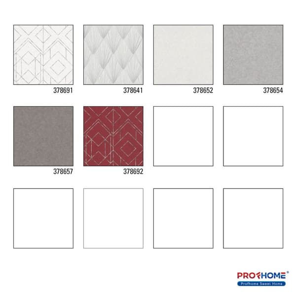 Non woven-tapet geometrisk Profhome 378691-GU lätt texturerad matt färg vit grå 5,33 m2