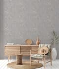Miniatyrbild 6 av 7: Non woven-tapet geometrisk Profhome 379002-GU lätt texturerad glansigt mönster matt bakgrund färg grå silver 5,33 m2