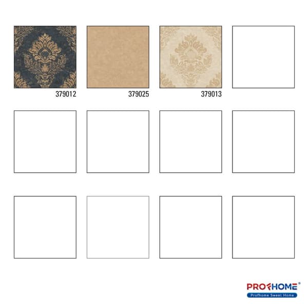 Non woven-tapet ornament Profhome 379012-GU lätt texturerad matt färg blå guld 5,33 m2
