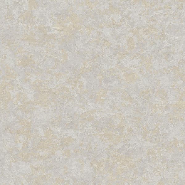 Non woven-tapet uni kulör Profhome 379023-GU lätt texturerad matt färg grå guld vit 5,33 m2
