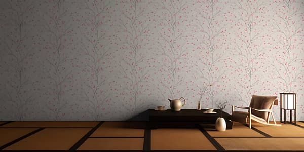 Ikke-vævet tapet blomster Profhome 379121-gu lidt tekstureret mat färg lyserød hvid 5,33 m2