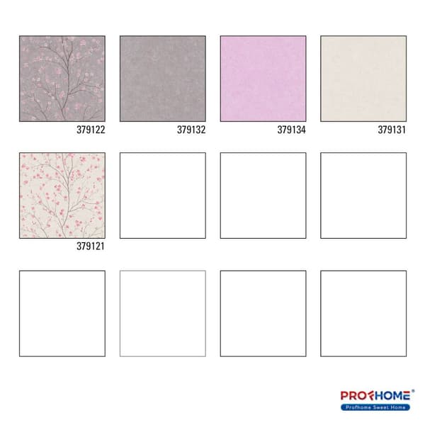 Non woven-tapet blomster Profhome 379122-GU lätt texturerad matt färg grå rosa 5,33 m2