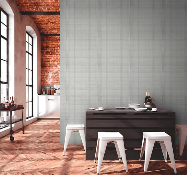 Non woven-tapet geometrisk Profhome 379191-GU lätt texturerad glansigt mönster matt bakgrund färg grå vit 5,33 m2