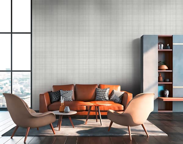 Non woven-tapet geometrisk Profhome 379191-GU lätt texturerad glansigt mönster matt bakgrund färg grå vit 5,33 m2