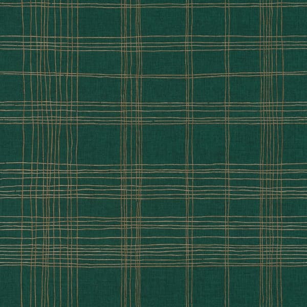 Non woven-tapet geometrisk Profhome 379193-GU lätt texturerad glansigt mönster matt bakgrund färg grön guld 5,33 m2