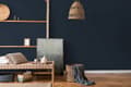 Miniatyrbild 4 av 8: Non woven-tapet uni kulör Profhome 379534-GU lätt texturerad matt färg blå 5,33 m2