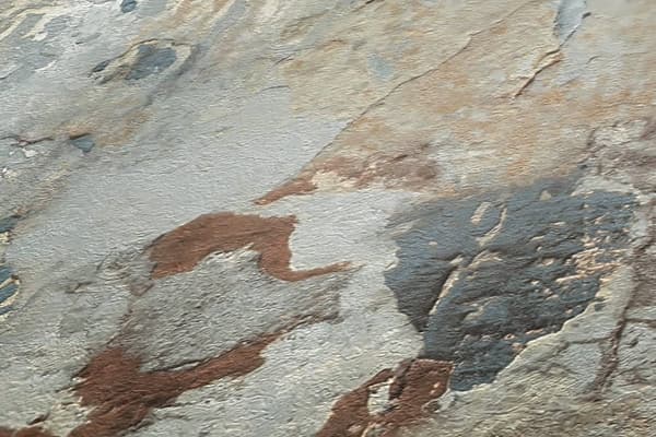 Non woven-tapet begagnad utseende Profhome 379541-GU lätt texturerad matt färg grå röd blå beige 5,33 m2