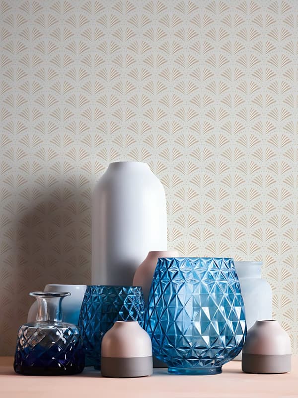 Ikke-vævet tapet ornament Profhome 379571-gu lidt tekstureret blank mønster mat baggrund färg beige hvid 5,33 m2