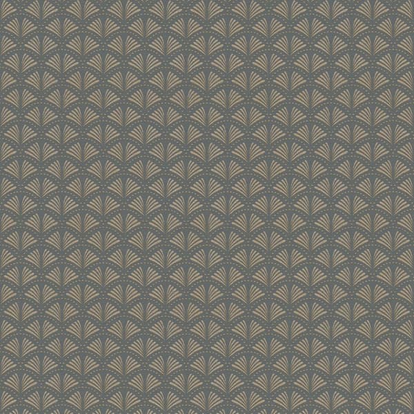 Non woven-tapet ornament Profhome 379573-GU lätt texturerad glansigt mönster matt bakgrund färg grå guld svart 5,33 m2